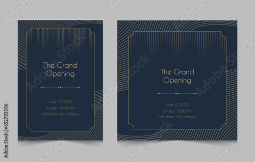 Set of luxury grand opening invitation flyer template, golden elegant luxury background, premium quality pattern,vecor illustration eps 10