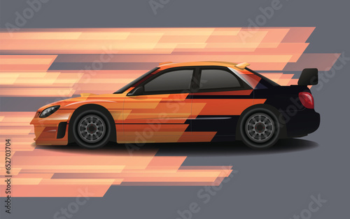 CAR Decal wrap design illustration in full vector editable format -ready to print version 