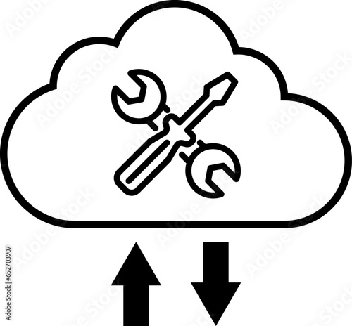 Data document Management System on cloud online documentation database and digital file storage system, database technology, file access. Vector illustration