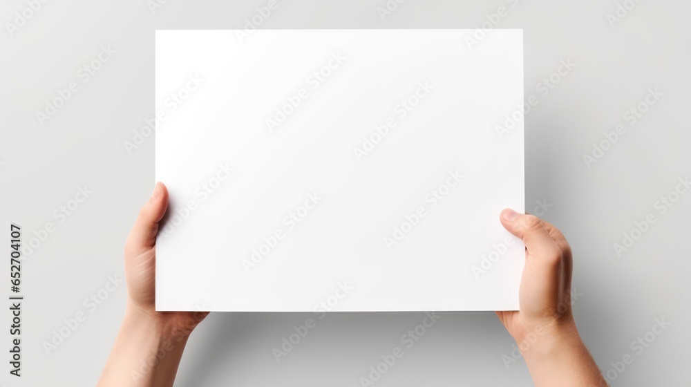 Hand holding blank paper sheet or letter paper. Hand holding blank paper sheet or letter paper.
