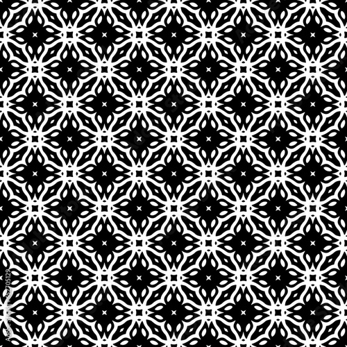 White background with black pattern. Seamless texture for fashion, textile design, on wall paper, wrapping paper, fabrics and home decor. Simple repeat pattern.