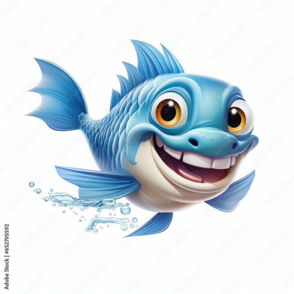fish monster on a white background character. fish monster on a white background character.