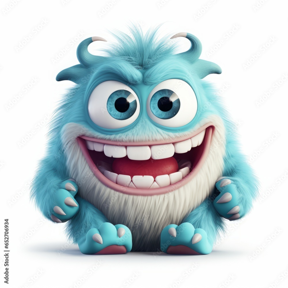 Obraz premium children's cheerful monster on a white background.