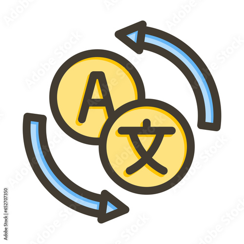 Interpreter Vector Thick Line Filled Colors Icon Design