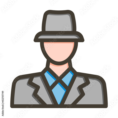 Stockbroker Vector Thick Line Filled Colors Icon Design