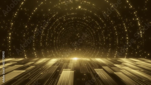 Gold lights stage scene background, award winner or product showcase concept