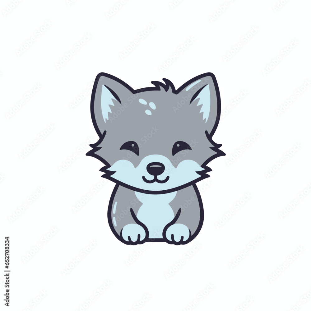 baby fox, wolf flat icon illustration for nursery baby fox, wolf flat icon illustration for nursery