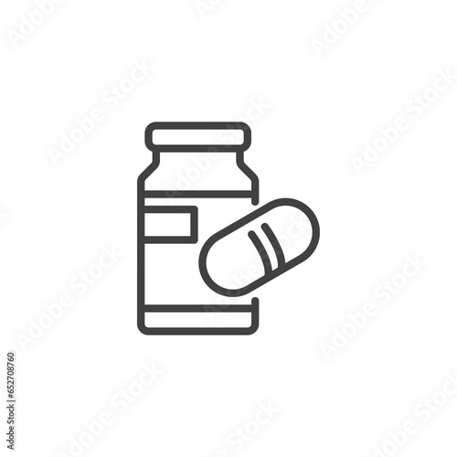 Medicine bottle line icon