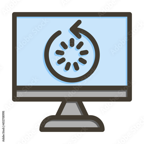 Restart Vector Thick Line Filled Colors Icon Design