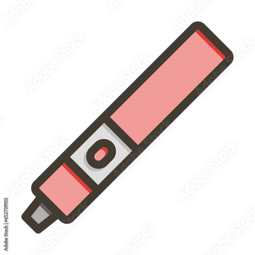 Electronic Cigarette Vector Thick Line Filled Colors Icon Design