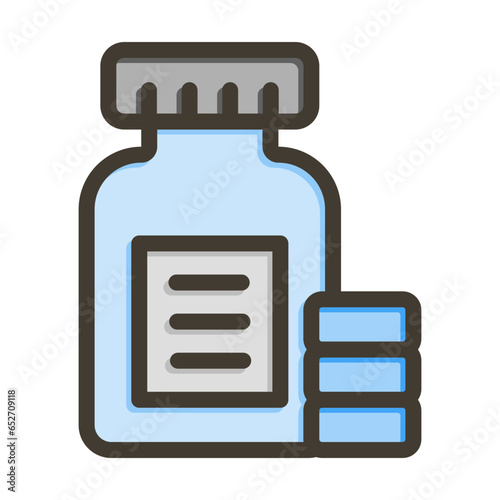 Bupropion Vector Thick Line Filled Colors Icon Design