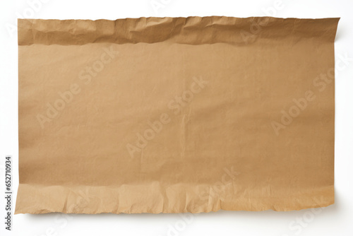 Wallpaper Mural Parchment for baking culinary. Brown baking paper sheet isolated on white background, top view. Torontodigital.ca