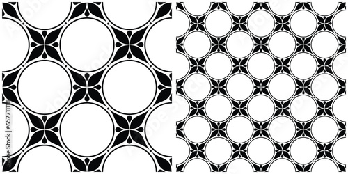 Vintage Seamless Pattern in Paisley Style, with Preview. Decorative Composition with Natural Motifs. Abstract Ornate Art. Complex Ornament. Vector Contour Illustration