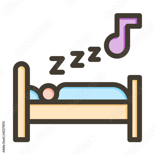 Sleeping Vector Thick Line Filled Colors Icon Design