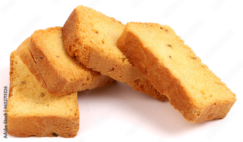 Crispy Rusk on the white background, new angles