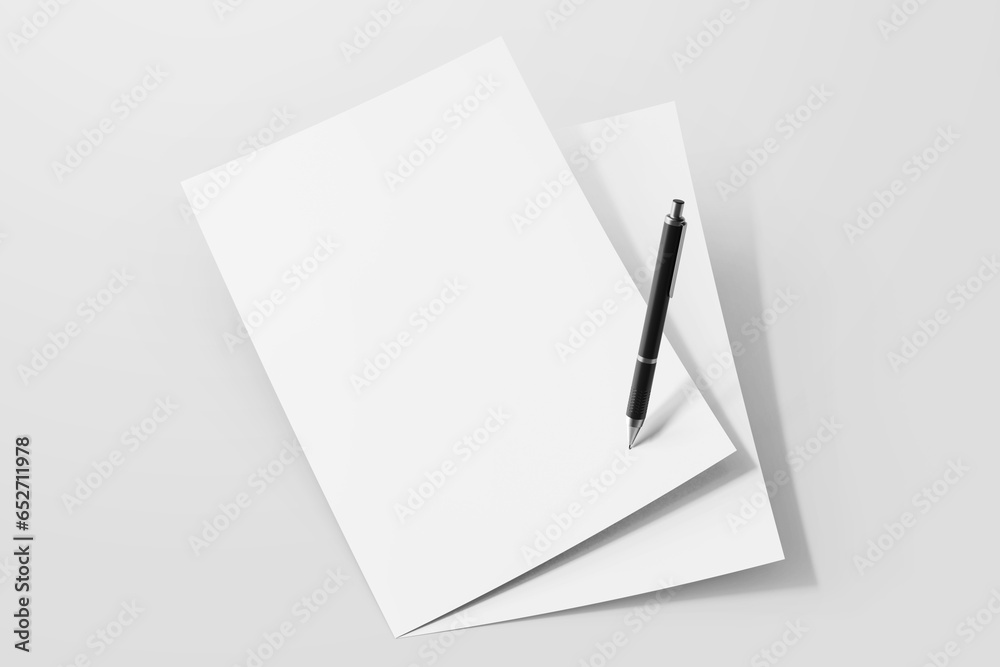 blank portrait vertical minimal a4 certificate achievement paper with black signature pen realistic mockup template isolated blank portrait vertical minimal a4 certificate achievement paper with black signature pen realistic mockup template isolated