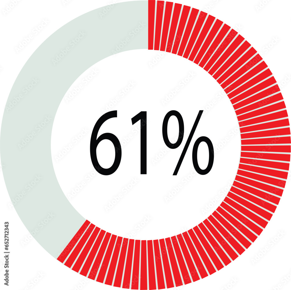 61% Loading. Circle percentage diagrams 61% ready to use for web design ...