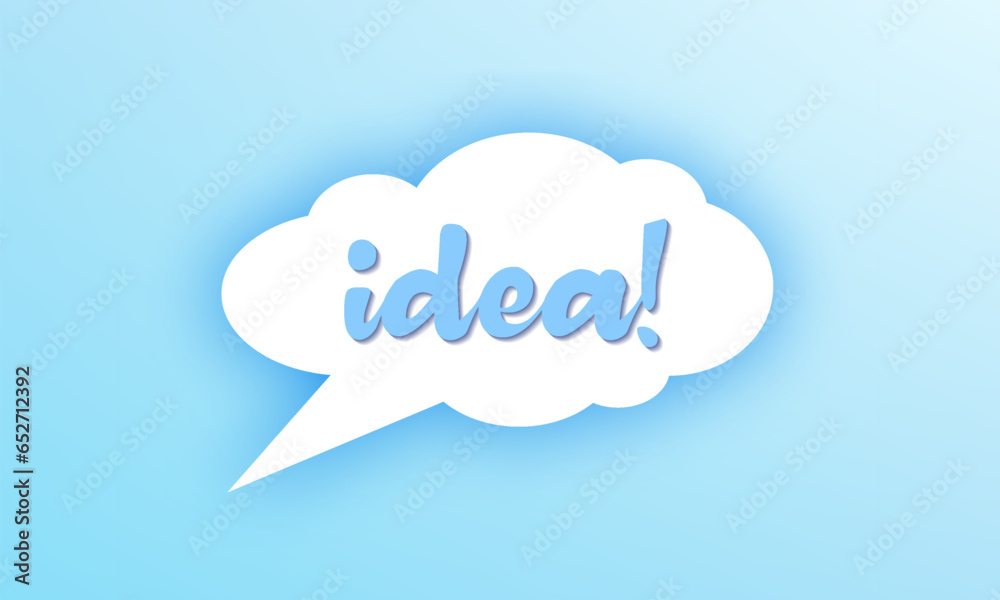 Vector gentle air cloud on a blue background. Word, idea. An exclamation or a thought. Vector gentle air cloud on a blue background. Word, idea. An exclamation or a thought.