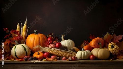 Orange and white pumpkins with fall leaves