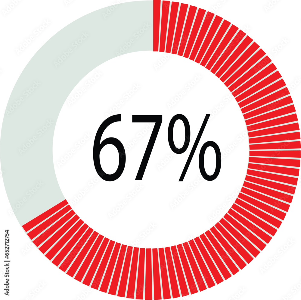 67% Loading. Circle percentage diagrams 67% ready to use for web design ...