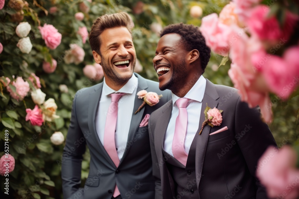 Handsome Gay Couple - Wedding photo. Gay couple wedding. Gay marriage. Homosexual couple celebrating wedding, LBGT couple at wedding ceremony Handsome Gay Couple - Wedding photo. Gay couple wedding. Gay marriage. Homosexual couple celebrating wedding, LBGT couple at wedding ceremony