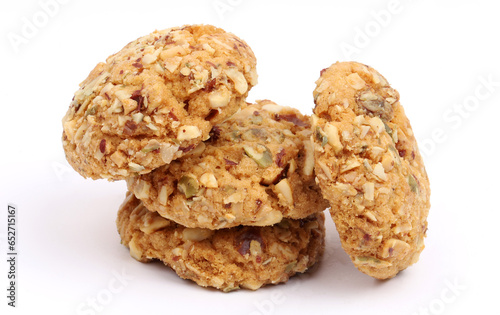 nut cookies on the white background, new angles