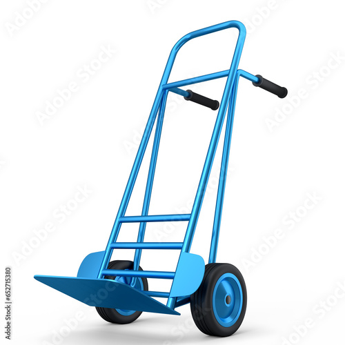 Empty hand truck or dolly for delivery and carrying isolated on white background