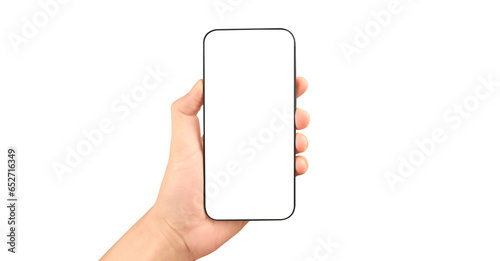 Hand holding smartphone device  touching screen