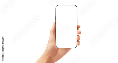 Hand holding smartphone device  touching screen