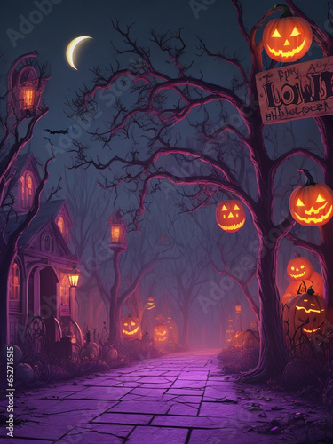 halloween background with pumpkin (Generative AI)