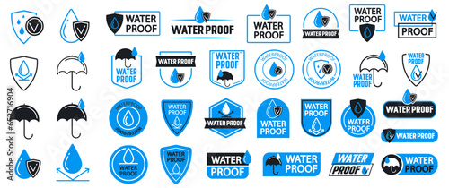 Waterproof icons. Water Proof sign. Vector illustration.