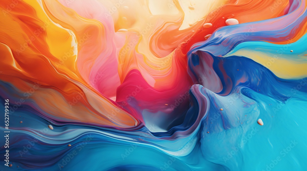 Abstract Fluid Paint Texture Generated by AI