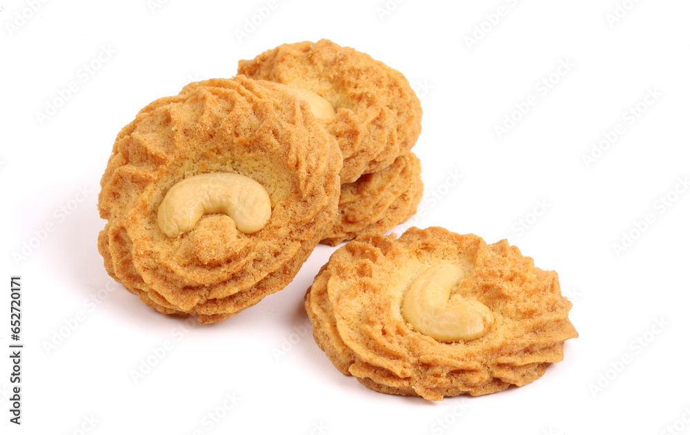 cashew cookies, kaju cookies on white background, new angles 