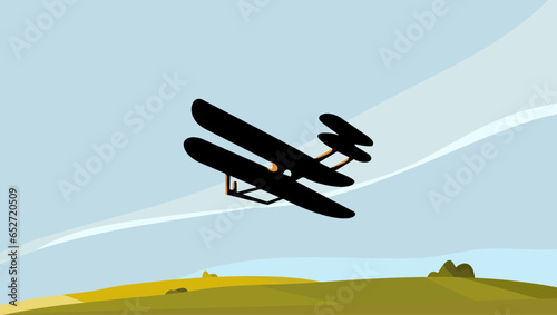 First plane flat illustration, pattern for a poster or background