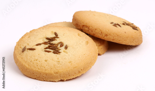 Jeera cookies, Cumin Cookies on white background, new angles