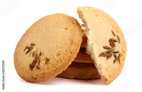 Jeera cookies, Cumin Cookies on white background, new angles