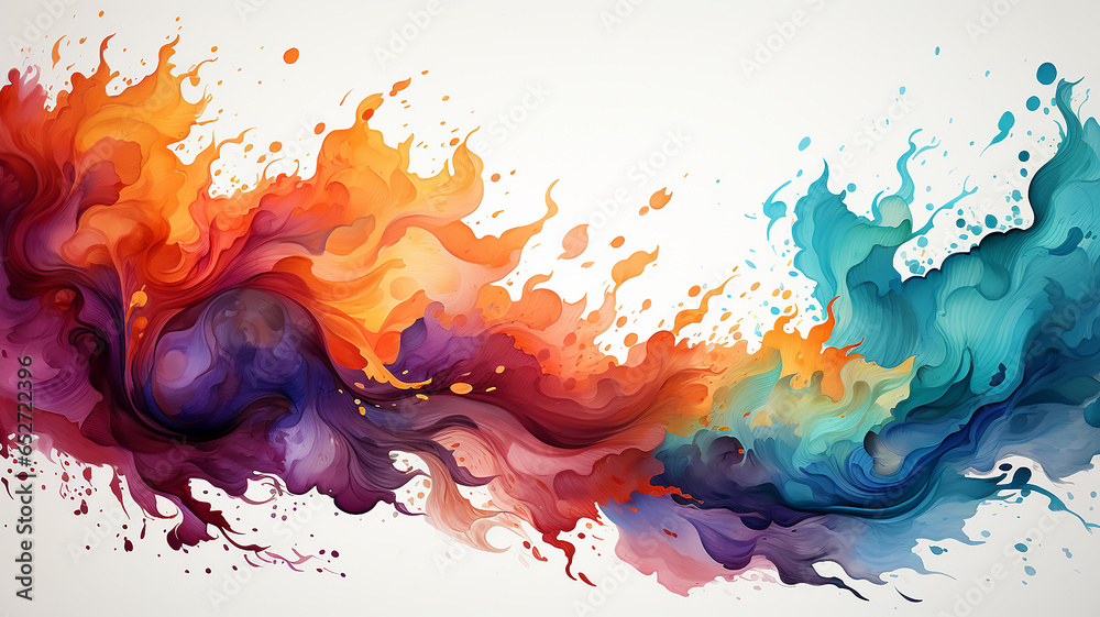 ink spots paint multicolored spectrum on a white background frame blank form ink spots paint multicolored spectrum on a white background frame blank form