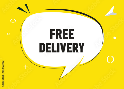 Free delivery speech bubble text. Hi There on bright color for Sticker, Banner and Poster. vector illustration.