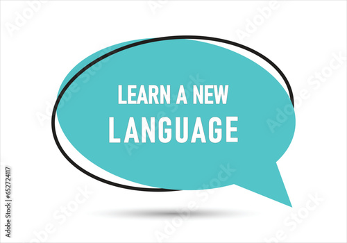 Learn a new language speech bubble text. Hi There on bright color for Sticker, Banner and Poster. vector illustration.