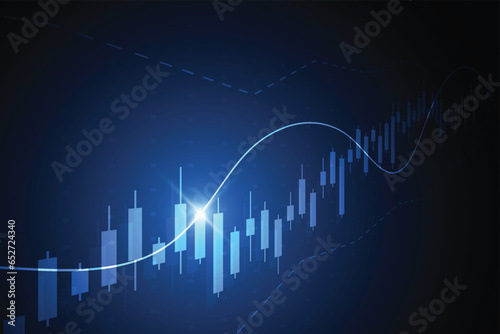 Business candle stick graph chart of stock market investment trading on white background design. Bullish point, Trend of graph. Vector illustration
