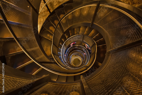 Spiral stairs in the tower in city of Innsbruck