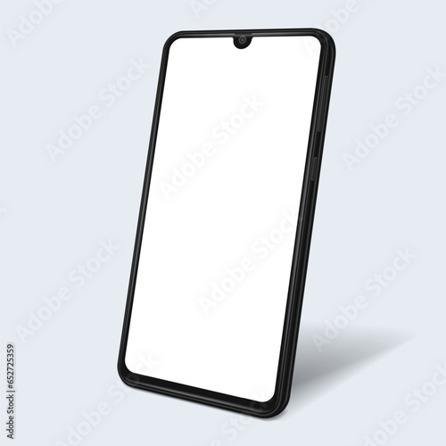 Smartphone with blank screen. Mobile phone mockup. Vector illustration.