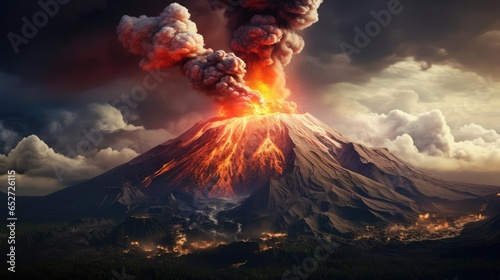 An erupting volcano