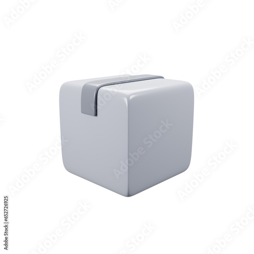 General user interface icon concept. 3d rendering box delivery icon