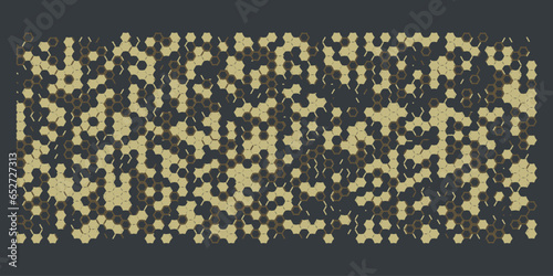 Camouflage pattern with polygonal pattern and honeycombs. Design of textile products for the army.