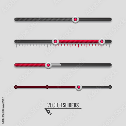 Ui sliders. Web UI elements design. Vector illustration for your design.