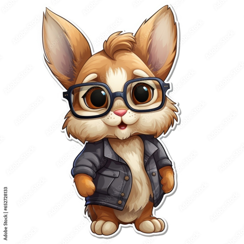 Cute little bunny clipart on white background