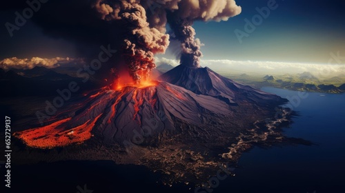 An erupting volcano