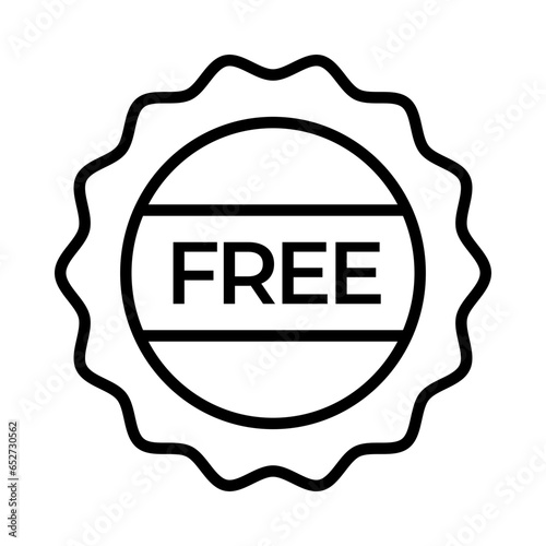 Icon Indicating Free Services or Free Goods. Free of Charge. Free of Cost.