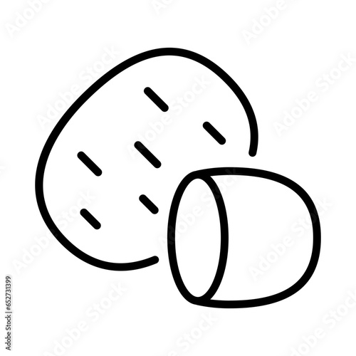 Black single potatoes line icon, simple fresh vegetable flat design pictogram, infographic vector for app logo web button ui ux interface elements isolated on white background